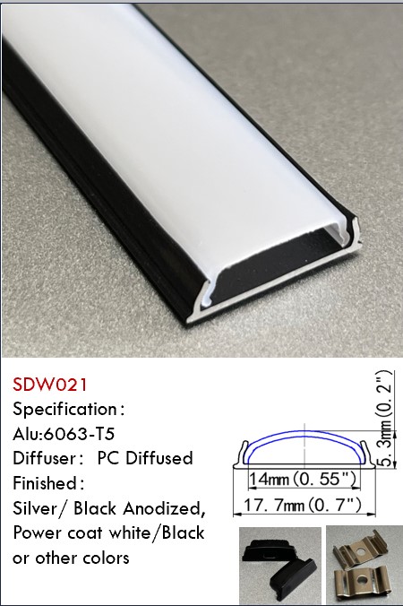 Black bendable led aluminum channel extrusion