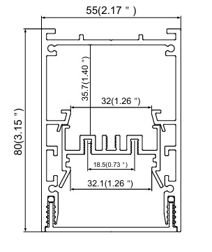 55*80mm Waterproof IP67 Led aluminum Profile