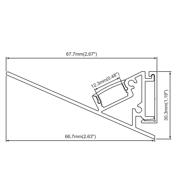 Wall to Ceiling Valance light Led Aluminum Channel