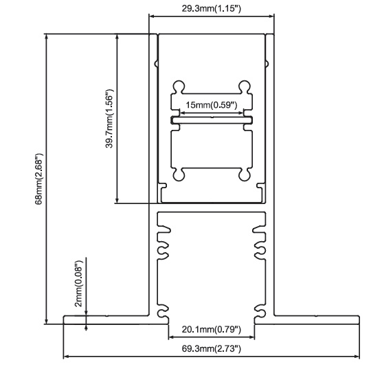 IP67 Waterproof Floor led aluminum profile