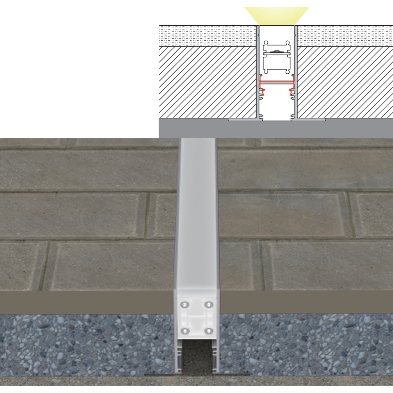 IP67 Waterproof Floor led aluminum profile