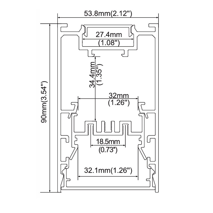 Up and Down Led Aluminum Profile Channel