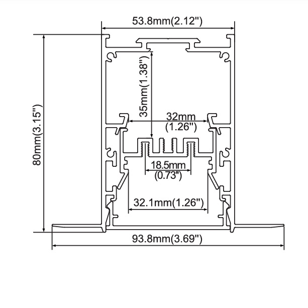Recessed Ceiling led aluminum channel